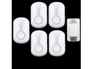 High Quality IP44 Waterproof Wireless Doorbell 300M Range with 36 Chimes Tone 4 Level Volume with 1 Push Button and 5 Receiver