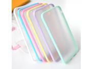 Fashion Slim Colorful TPU Frame Clear Case For iPhone 6 6S 4.7 Transparent Matte Hard Phone Back Cover For iPhone 6 6S Plus 5.5