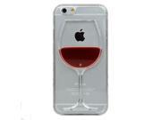Hot sale Red Wine Cup Liquid Transparent Case Cover For Apple Iphone 6 Plus All Models Phone Cases Back Covers