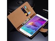 Genuine Leather Case for Samsung Galaxy Note 4 N9100 Wallet Style Flip Stand Phone Back Cover Fundas Coque with Card Slot