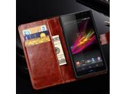 Vintage PU Leather Case for SONY Xperia C S39H C2305 Luxury Wallet with Flip Stand Style Phone Bag Cover Black Brown