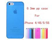 1pcs arrival 0.3mm ultrathin PP soft matt phone case for iphone 4 4S 5 5S back cover case