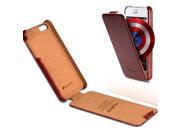 For iPhone 5S Cases Retro Luxury Crazy Horse Skins PU Leather Case For iPhone 5 5S 5G Full Vertical Flip Phone Cover Brown