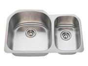 MR Direct 3121L Offset Double Bowl Stainless Steel Kitchen Sink