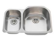 MR Direct 3121R Offset Double Bowl Stainless Steel Kitchen Sink