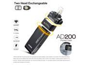 Godox 2.4G TTL HSS 1 8000 Double Head AD200 Pocket Flash Speedlite Light