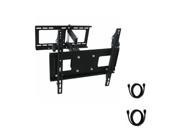 TygerClaw 23 to 42 inch Full Motion Wall Mount with two 12 feet HDMI Male to Male Cable