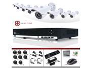 8 Channel 960H DVR Kit with 8x 800TVL Bullet Security Camera HDMI VGA 8CH White