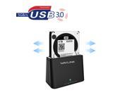 Wavlink 6TB SuperSpeed USB 3.0 to SATA Hard Drive Docking Station for 2.5 and 3.5 HDD SSD Plug and Play External Storage Enclosure w 12V Power Adapter Blac