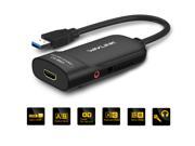 Wavlink SuperSpeed USB 3.0 2.0 to HDMI Multi Display Adapter for Windows and Mac up to 2048X1152 in Black Expandable up to 6 Display Units With High Quality Fu