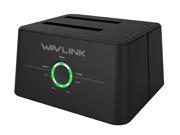 Wavlink USB 3.1 Dual Bay 12TB HDD SSD Docking Station w 5Gbps USB C Cable for All SATA 2.5 3.5 Hard Disk Offline Clone One Button Backup Multitask External