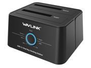 Wavlink USB 3.1 Dual Bay 12TB HDD/SSD Docking Station w/ 5Gbps USB-C Cable for All SATA 2.5