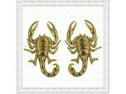 3D Cool ABS Scorpion Style Car Decorative Stickers Gold Pair