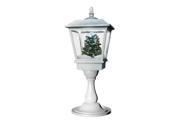 White Lamp with LED and Snow Christmas Tree Snowing Garden Decoration