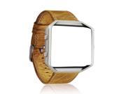 Fitbit Blaze Leather Retro Cowhide Bands Stainless Steel Frame for Fitbit Blaze Smart Fitness Watch Silver Frame