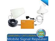 Full Set Kits 65dB Gain 2G 3G Dual Band CDMA PCS cell phone signal repeater 850Mhz 1900Mhz Signal Booster Amplifier with Antenna