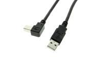 3FT USB 2.0 High Speed Type A to B Right Angle Black Device Cable