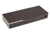 USBGear Industrial 10 Port USB 2.0 High Power Charger Hub with up to 2.1A Charging