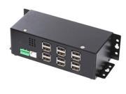 CoolGear Industrial 12 Port USB 2.0 Powered Hub for PC MAC DIN RAIL Mount
