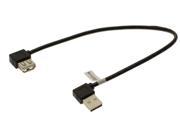 USBGear Black 1ft. USB 2.0 Extension Cable A male to A Female Right Angles