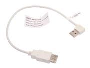 USBGear 1ft. White USB 2.0 Extension Cable A male Right Angle to A Female