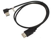 USBGear 3ft. Black USB 2.0 Extension Cable A male Right Angle to A Female