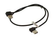 USBGear Black 2ft. USB 2.0 Extension Cable A male to A Female Right Angles
