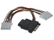 6 Inch Power Y Cable Power SATA 15 Pin to Molex 4 Pin Adapter
