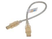 USBGear Clear USB Cable A to B 12 inch High Speed USB 2.0 Gold Plated
