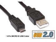 USBGear USB A Male to Micro B Male Cable 6ft. Long 28 28AWG USB 2.0