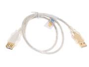 USBGear Clear USB 2.0 Hi Speed A to A Extension Cable 24 inch Gold Plated