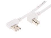 USBGear 6ft. White USB Cable A Right Angle to B Right Angle High Speed USB 2.0 Device Cable