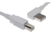 USBGear 6ft. White USB Cable A Right Angle to B High Speed USB 2.0 Device Cable