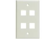 Keystone Wall Plate White 4 Hole Single Gang