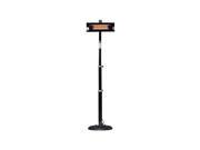 Outdoor Courtyard Black Powder Coated Steel Telescoping Offset Pole Mounted Infrared Patio Heater