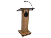 Portable Floor Wooden Elite Church School Office Lecture Meeting Lectern Presentation Stand Podium With Sound Mahogany