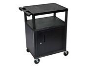 Luxor LP Cart with Cabinet Black and Light Gray