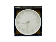 Bulk Buys 11 White On White Wall Clock Pack Of 1