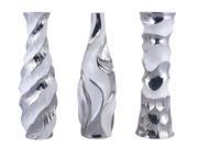 D Lusso Designs Home Decor Varena Collection Silver White Three Vase Set