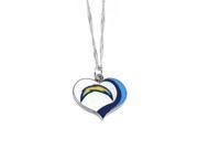 San Diego Chargers NFL Glitter Heart Necklace Charm Gift
