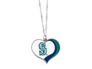 Seattle Mariners MLB Glitter Heart Necklace Charm Gift