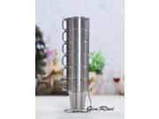 stainless steel 6cup set children double layer water cup beer cup rack