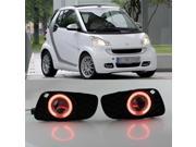 eeMrke Angel Eye Fog Lights DRL With 1 1 Fog Bumper Cover for Benz Smart Fortwo