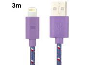 Nylon Netting Style Lightning 8 Pin USB Data Transfer Charge Cable for iPhone 5 iPod touch 5 iPad mini mini 2 Retina iPad 4 Length 3m Available in