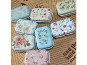 Small Jewelry Metal Storage Box Case Flowers Decor Container