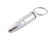 Waterproof Aluminum Pill Container Bullet Style Box Case with Keychain Holder