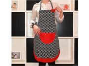 Kitchen Polka Dots Style Female Cooking Uniform Canvas Apron with Pocket