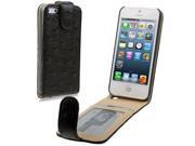 Vertical Flip Ostrich Leather Case with Credit Card Slots for iPhone 5 5S