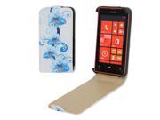 Blue Flowers Pattern Vertical Flip Leather Case for Nokia Lumia 520