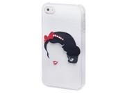Snow White Pattern Diamond Encrusted Plastic Case for iPhone 4 4S